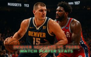 denver nuggets vs 76ers match player stats